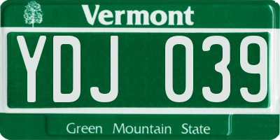 VT license plate YDJ039