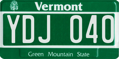 VT license plate YDJ040