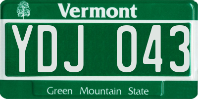 VT license plate YDJ043