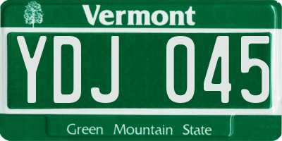 VT license plate YDJ045