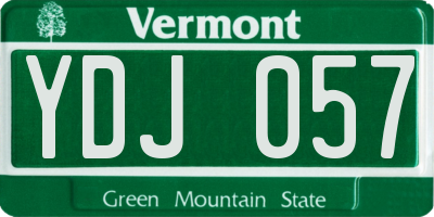 VT license plate YDJ057