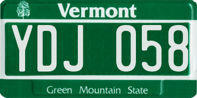 VT license plate YDJ058