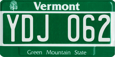 VT license plate YDJ062