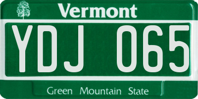 VT license plate YDJ065