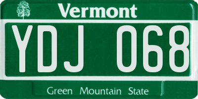 VT license plate YDJ068