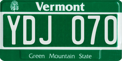 VT license plate YDJ070
