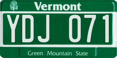 VT license plate YDJ071