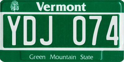 VT license plate YDJ074