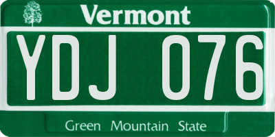 VT license plate YDJ076