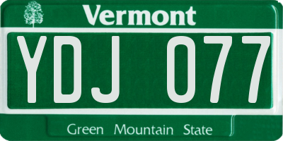 VT license plate YDJ077