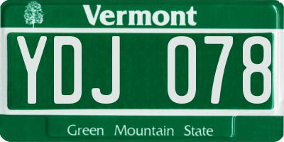 VT license plate YDJ078