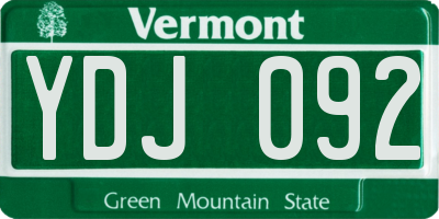 VT license plate YDJ092