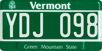 VT license plate YDJ098