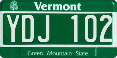 VT license plate YDJ102
