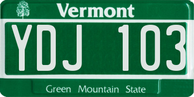 VT license plate YDJ103