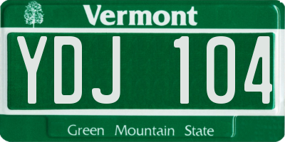 VT license plate YDJ104