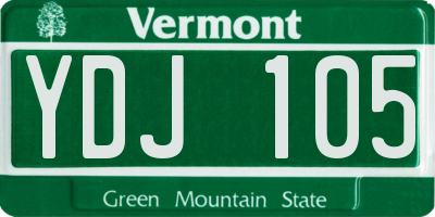 VT license plate YDJ105