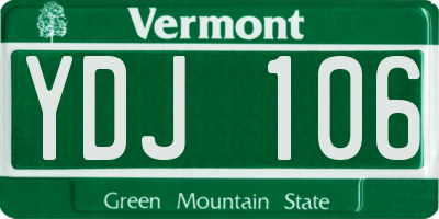 VT license plate YDJ106