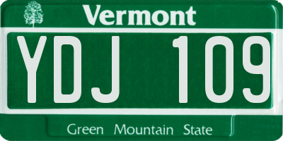 VT license plate YDJ109