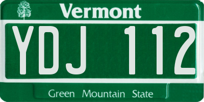 VT license plate YDJ112