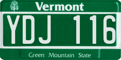 VT license plate YDJ116