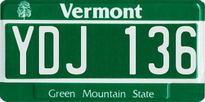 VT license plate YDJ136