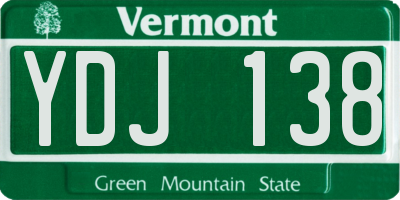 VT license plate YDJ138