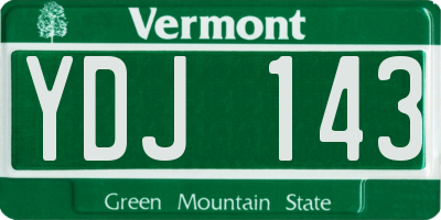 VT license plate YDJ143