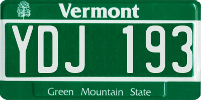 VT license plate YDJ193