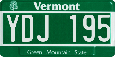 VT license plate YDJ195