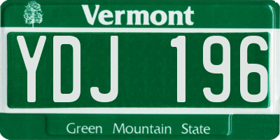 VT license plate YDJ196