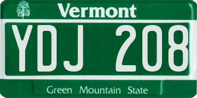 VT license plate YDJ208