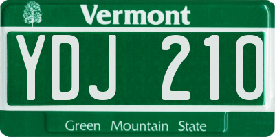 VT license plate YDJ210