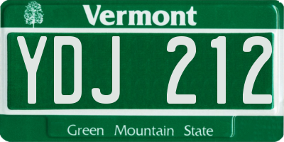 VT license plate YDJ212