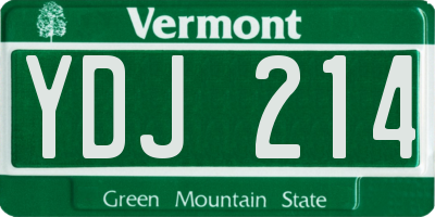 VT license plate YDJ214