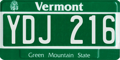 VT license plate YDJ216