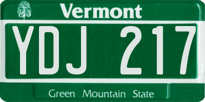 VT license plate YDJ217