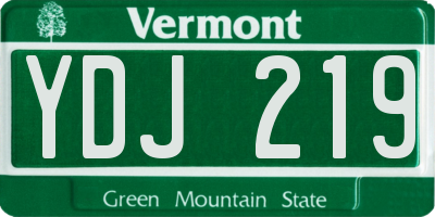 VT license plate YDJ219