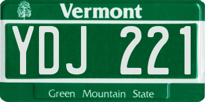 VT license plate YDJ221