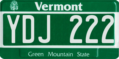 VT license plate YDJ222