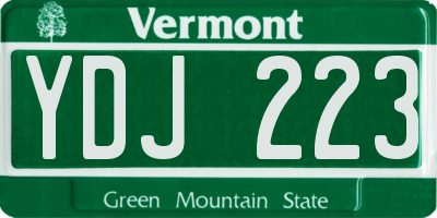 VT license plate YDJ223