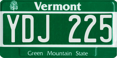 VT license plate YDJ225