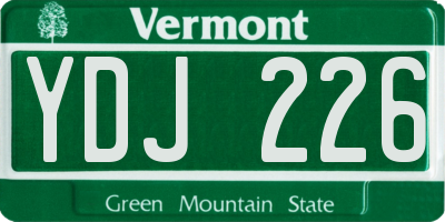 VT license plate YDJ226