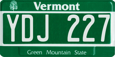 VT license plate YDJ227