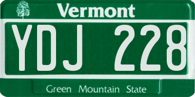 VT license plate YDJ228