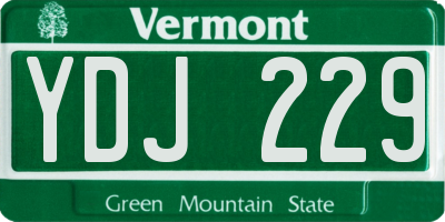 VT license plate YDJ229