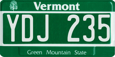 VT license plate YDJ235