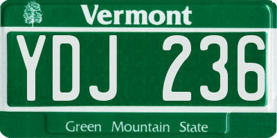 VT license plate YDJ236