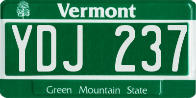 VT license plate YDJ237