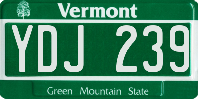 VT license plate YDJ239